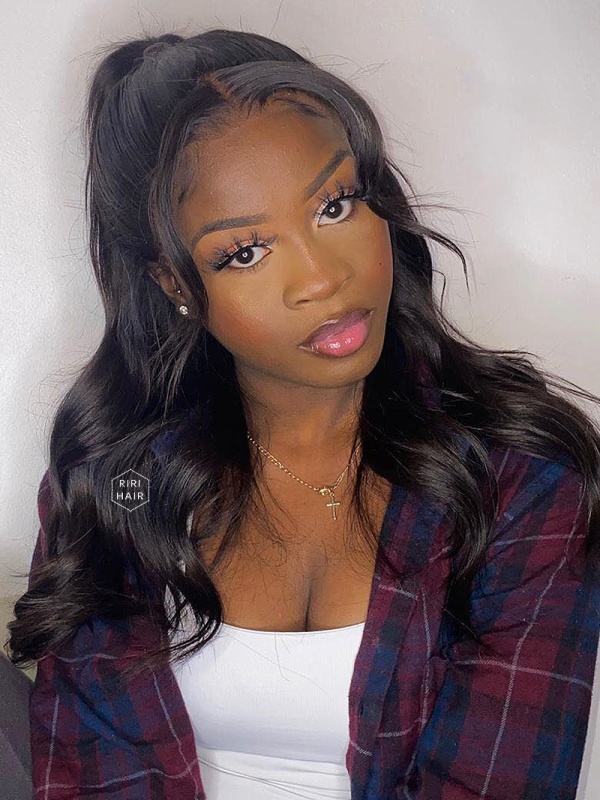 Black Straight 360 Frontal Wig Virgin Human Hair 360W01